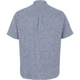 North 56°4 / North 56Denim North 56°4 mandarin collar linen shirt SS Shirt SS 0585 Indigo Blue