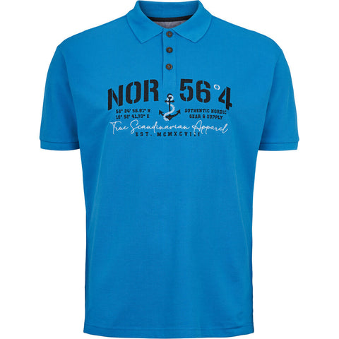 North 56°4 / North 56Denim North 56°4 polo w/big embroidey TALL Polo SS 0579 Mykonos Blue